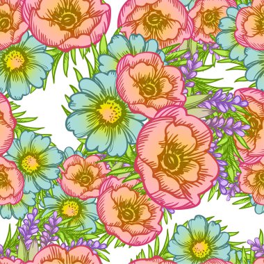 Sorunsuz suluboya çiçek deseni