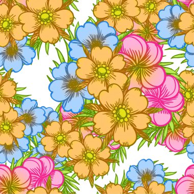 Sorunsuz suluboya çiçek deseni