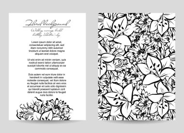 Çiçekli davetiye kartı