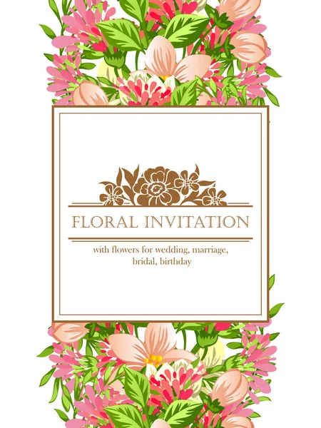 Floral invitation card — Stock Vector