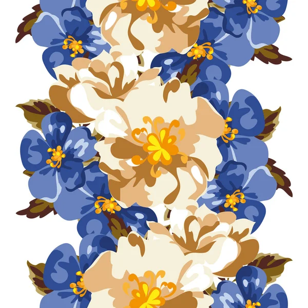 Motif de fleur aquarelle sans couture — Image vectorielle