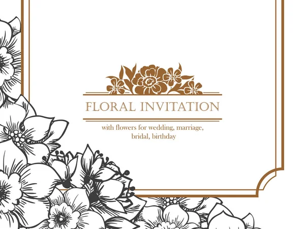 Carte d'invitation florale — Image vectorielle