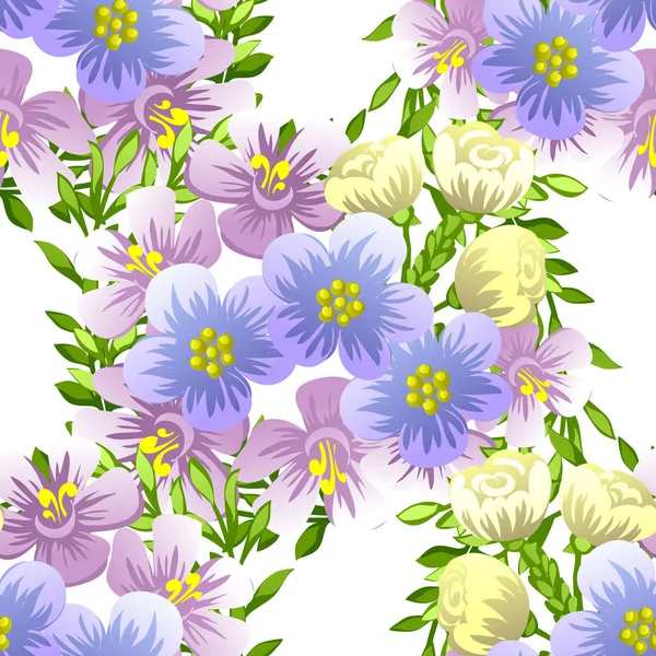 Sömlös akvarell blommönster — Stock vektor