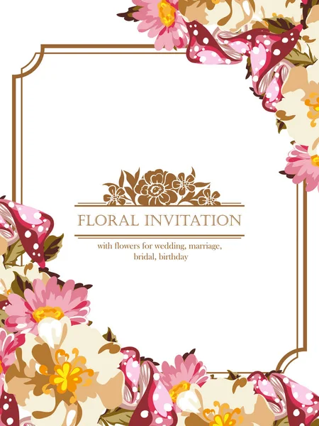 Tarjeta de invitación floral — Vector de stock