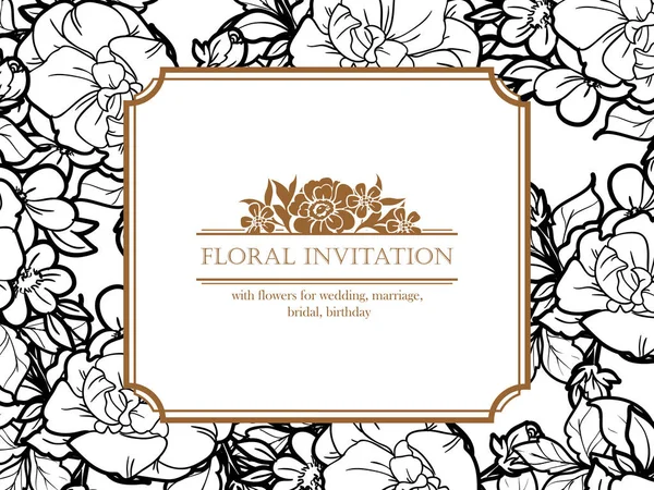 Carte d'invitation florale — Image vectorielle