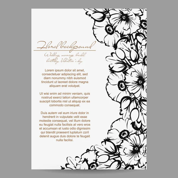 Bloemen uitnodigingskaart — Stockvector