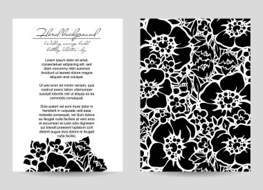 Çiçekli davetiye kartı