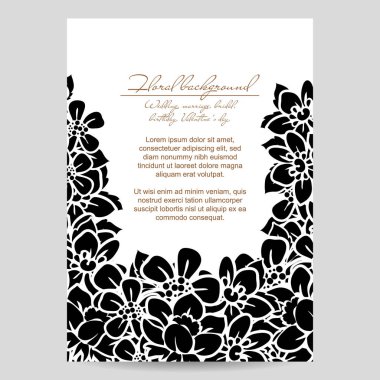 Çiçekli davetiye kartı