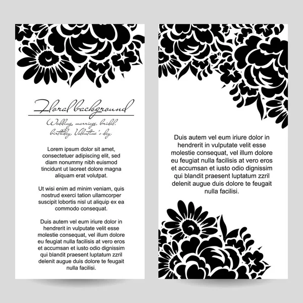 Bloemen uitnodigingskaart — Stockvector