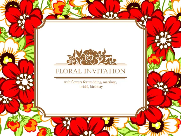 Квіткові запрошення — стоковий вектор