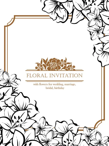 Floral invitation card — Stock Vector