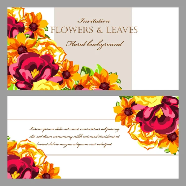 Carte d'invitation florale — Image vectorielle