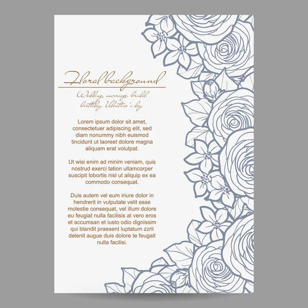 Bloemen uitnodigingskaart — Stockvector