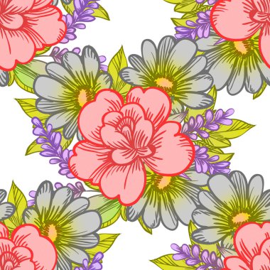 Sorunsuz suluboya çiçek deseni