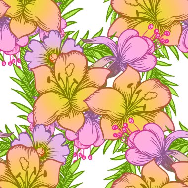 Sorunsuz suluboya çiçek deseni