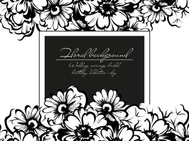 Çiçekli davetiye kartı