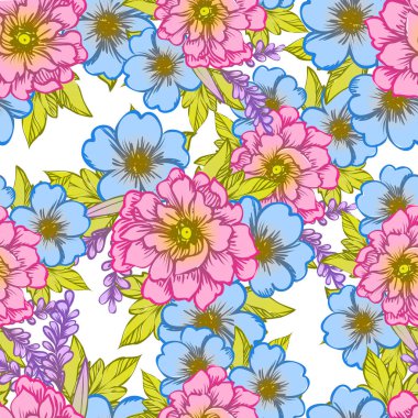 Sorunsuz suluboya çiçek deseni