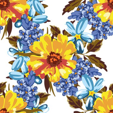 Sorunsuz suluboya çiçek deseni