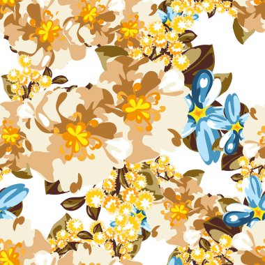 Sorunsuz suluboya çiçek deseni