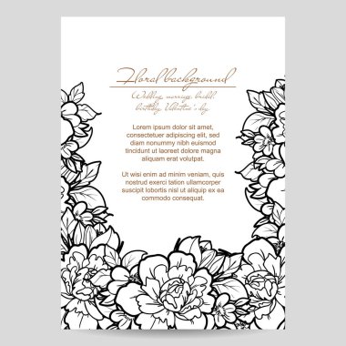 Çiçekli davetiye kartı