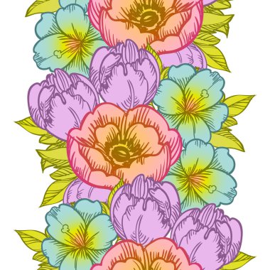 Sorunsuz suluboya çiçek deseni