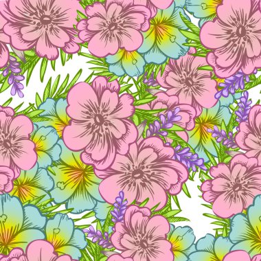 Sorunsuz suluboya çiçek deseni