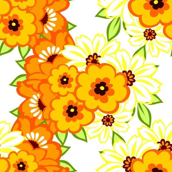 Patrón de flores de acuarela sin costura — Vector de stock