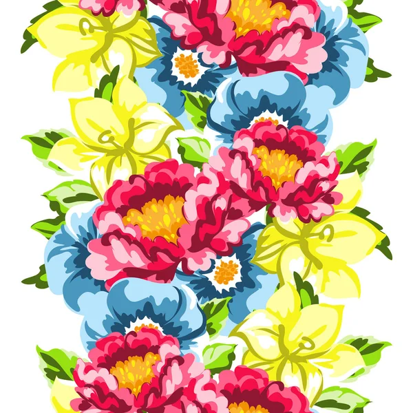 Motif de fleur aquarelle sans couture — Image vectorielle