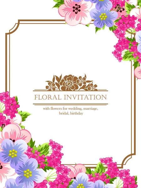 Floral invitation card — Stock Vector