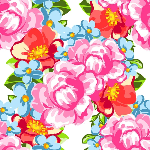 Naadloze aquarel bloemenpatroon — Stockvector