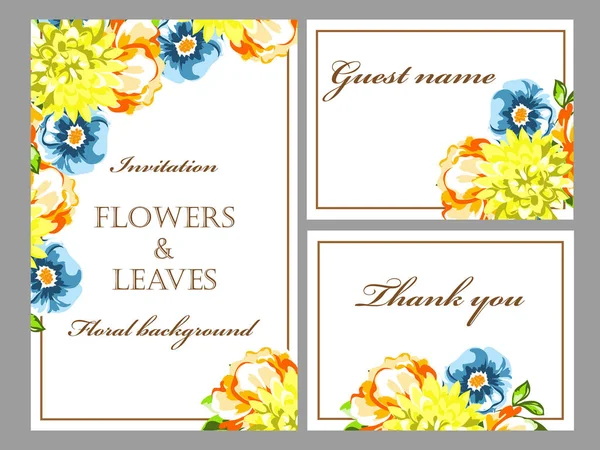 Floral invitation card — Stock Vector