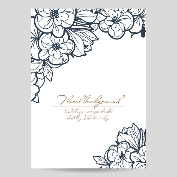 Carte d'invitation florale — Image vectorielle