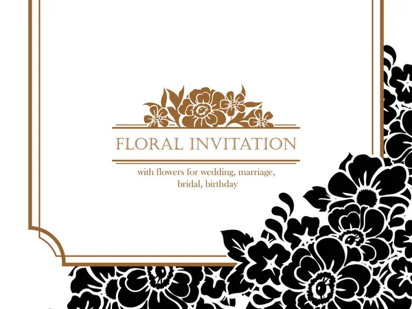 Carte d'invitation florale — Image vectorielle