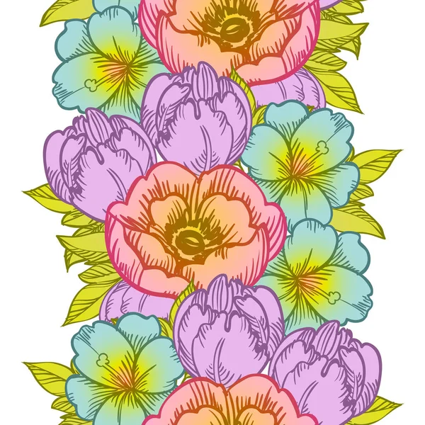 Sorunsuz suluboya çiçek deseni