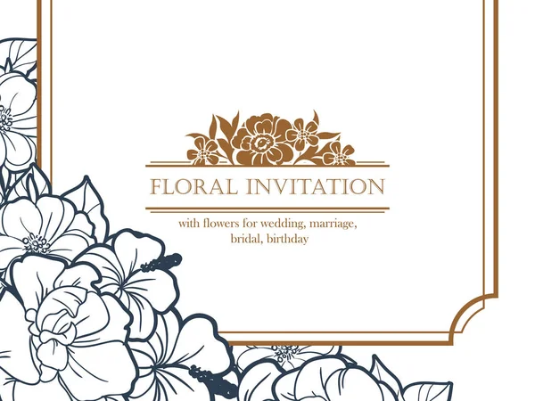 Carte d'invitation florale — Image vectorielle