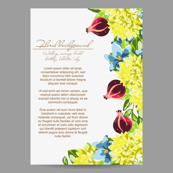 Tarjeta de invitación floral — Vector de stock