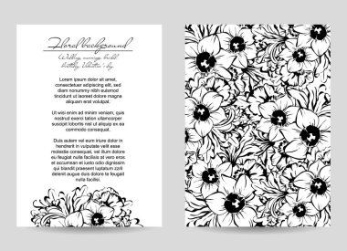 Çiçekli davetiye kartı