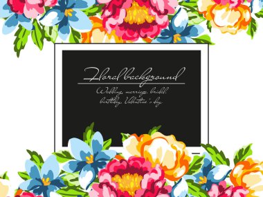 Çiçekli davetiye kartı