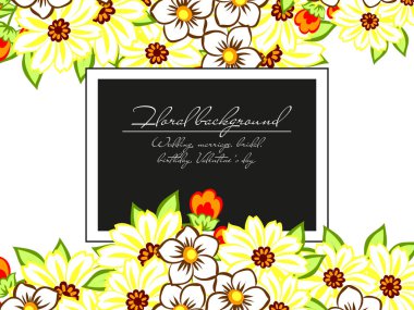 Çiçekli davetiye kartı