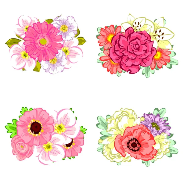 Dizi güzel renkli çiçekler