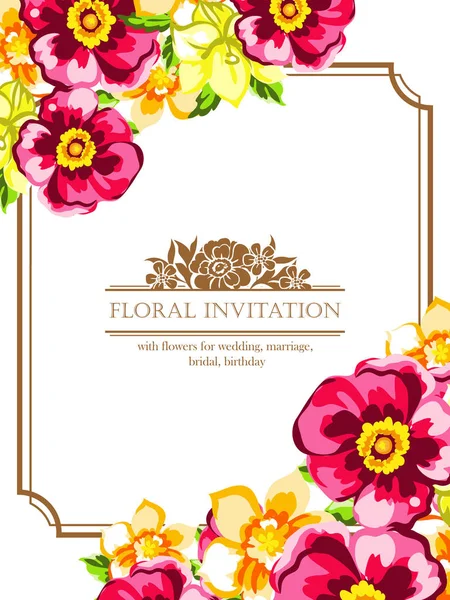 Floral invitation card — Stock Vector