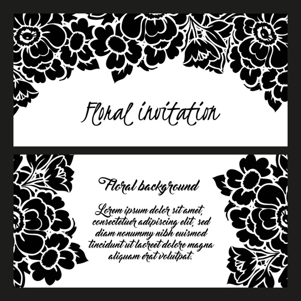 Tarjeta de invitación floral — Archivo Imágenes Vectoriales