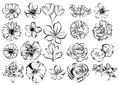 Dizi güzel süslü çiçekler