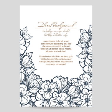 Çiçekli davetiye kartı