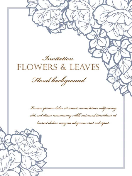 Carte d'invitation florale — Image vectorielle