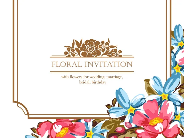 Tarjeta de invitación floral — Vector de stock