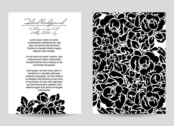 Çiçekli davetiye kartı