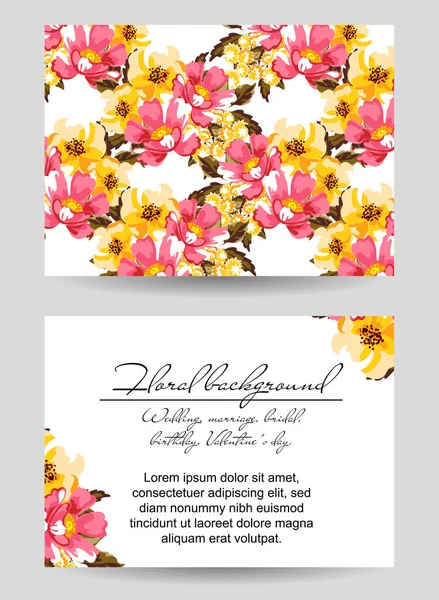 Carte d'invitation florale — Image vectorielle