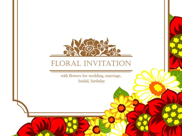 Carte d'invitation florale — Image vectorielle