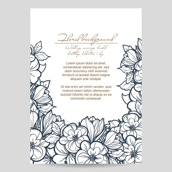 Çiçekli davetiye kartı